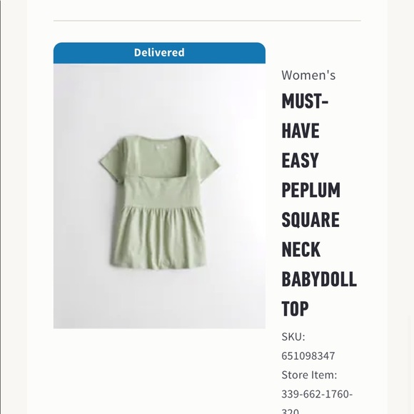 Hollister | Tops | Hollister Must Have Easy Peplum Square Neck Babydoll Top  | Poshmark